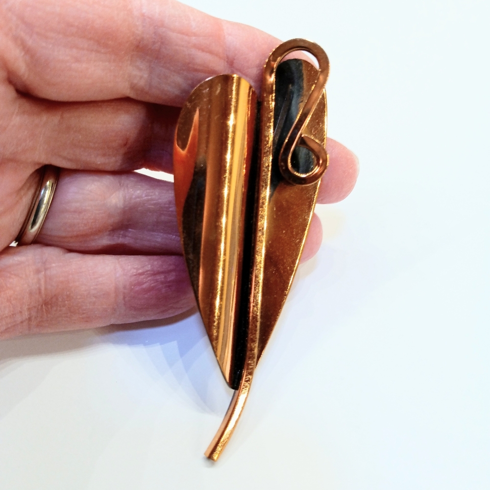 Vintage Renoir Signed Brooch Abstract Heart